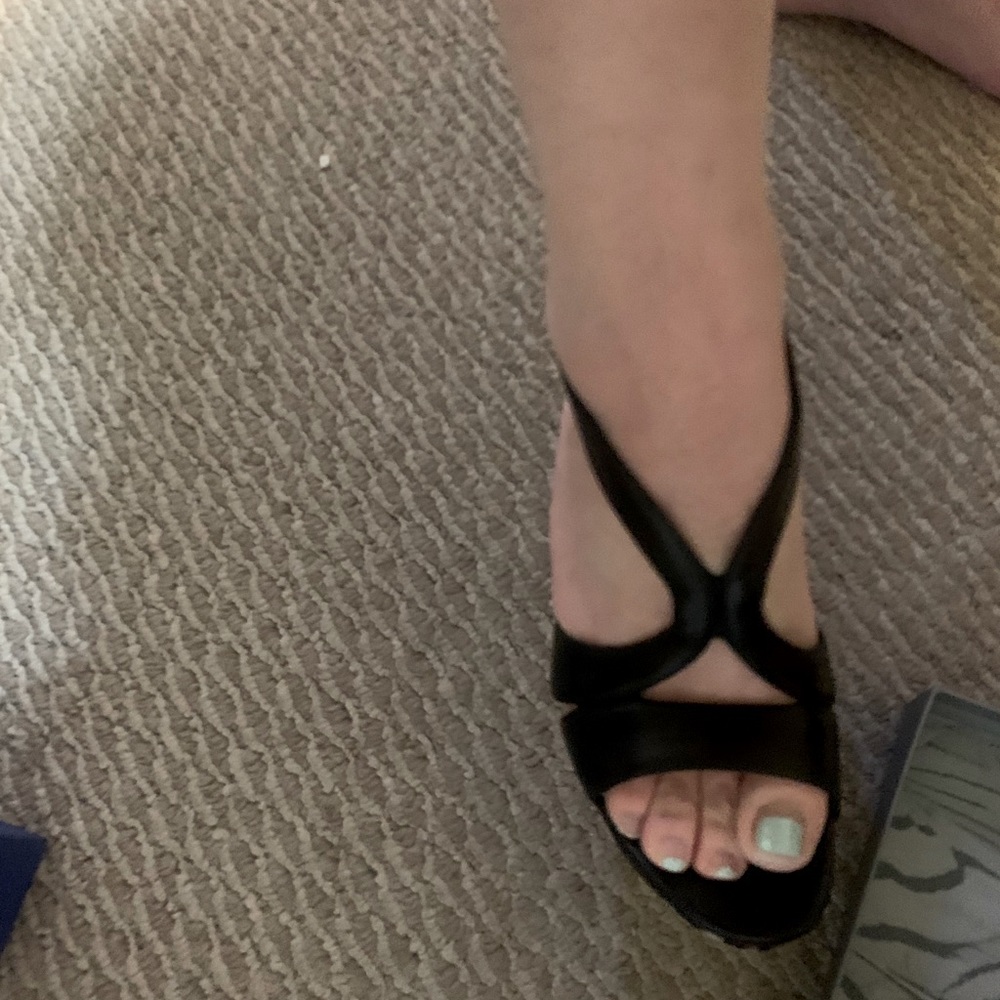 Alexander McQueen blk high heeled Sandals Sz 7